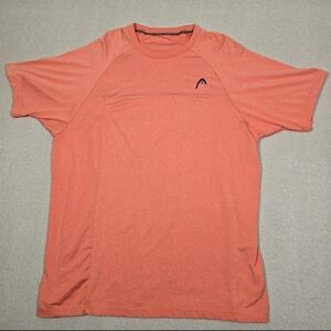 HEAD Mens XL Performance Athletic Shirt Orange Short Sleeve Polyester